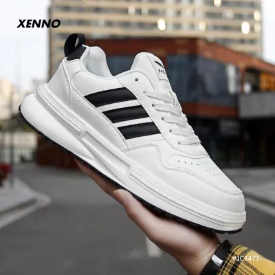 Premium Leather Sports Lace Up Casual Sneakers